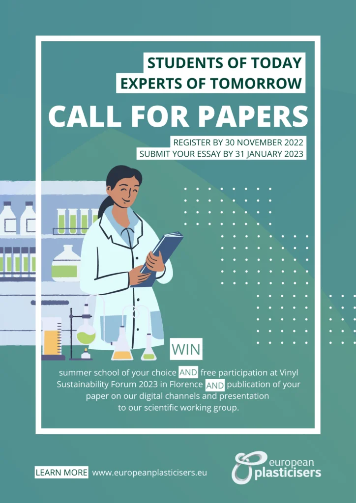 Students of today, experts of tomorrow: Call for papers on Plasticisers and / or flexible PVC applications